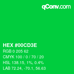 Color code: HEX #00CD3E | qconv.com