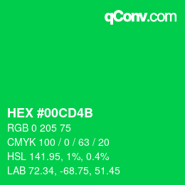 Color code: HEX #00CD4B | qconv.com