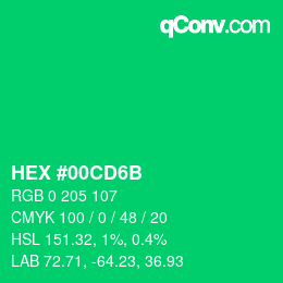 Color code: HEX #00CD6B | qconv.com