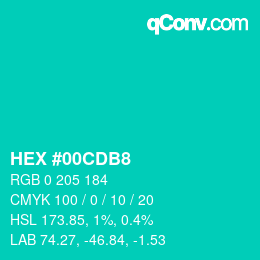 Color code: HEX #00CDB8 | qconv.com