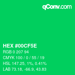 Código de color: HEX #00CF5E | qconv.com
