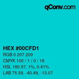 颜色代码: HEX #00CFD1 | qconv.com