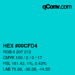 Color code: HEX #00CFD4 | qconv.com