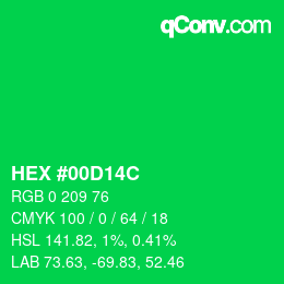 Color code: HEX #00D14C | qconv.com