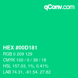颜色代码: HEX #00D181 | qconv.com