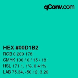 颜色代码: HEX #00D1B2 | qconv.com