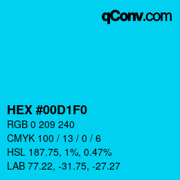 Color code: HEX #00D1F0 | qconv.com