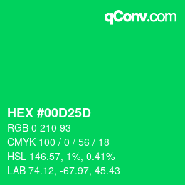 Color code: HEX #00D25D | qconv.com
