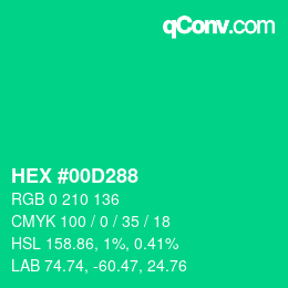 Color code: HEX #00D288 | qconv.com