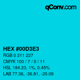 Color code: HEX #00D3E3 | qconv.com