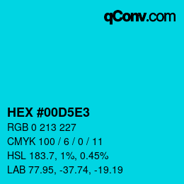 Color code: HEX #00D5E3 | qconv.com