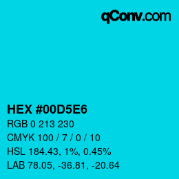 Color code: HEX #00D5E6 | qconv.com