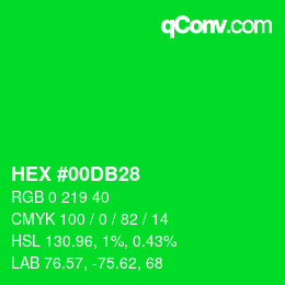 Color code: HEX #00DB28 | qconv.com