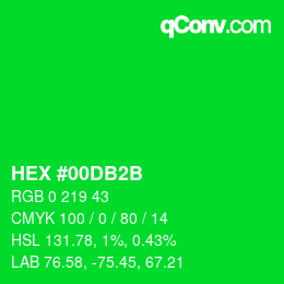 Color code: HEX #00DB2B | qconv.com