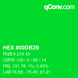 カラーコード: HEX #00DB2B | qconv.com