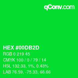 颜色代码: HEX #00DB2D | qconv.com