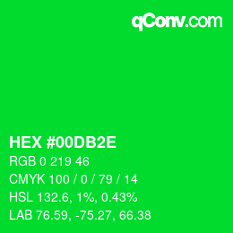 Color code: HEX #00DB2E | qconv.com