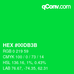 Color code: HEX #00DB3B | qconv.com