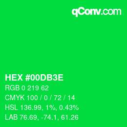 Color code: HEX #00DB3E | qconv.com