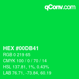 颜色代码: HEX #00DB41 | qconv.com