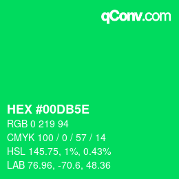 Color code: HEX #00DB5E | qconv.com