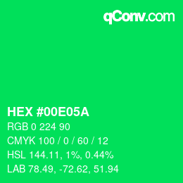 Código de color: HEX #00E05A | qconv.com
