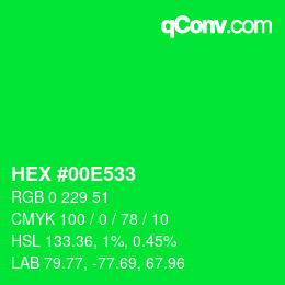 Color code: HEX #00E533 | qconv.com