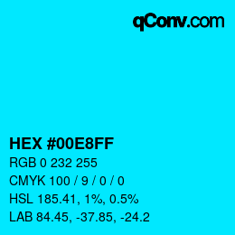 Código de color: HEX #00E8FF | qconv.com