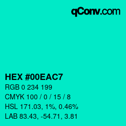 Color code: HEX #00EAC7 | qconv.com