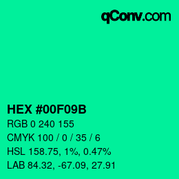 Color code: HEX #00F09B | qconv.com