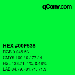 Color code: HEX #00F538 | qconv.com