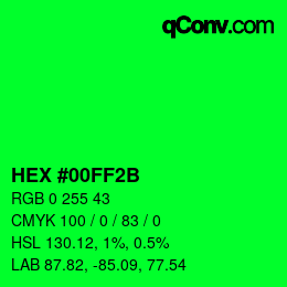 Color code: HEX #00FF2B | qconv.com