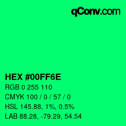 Color code: HEX #00FF6E | qconv.com