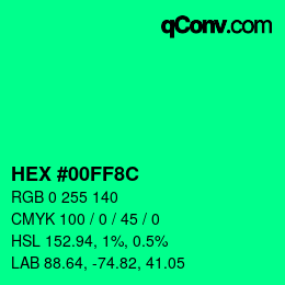 Color code: HEX #00FF8C | qconv.com