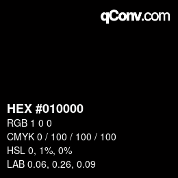 颜色代码: HEX #010000 | qconv.com