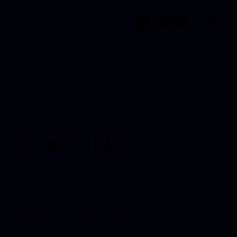 カラーコード: HEX #01010A00 | qconv.com