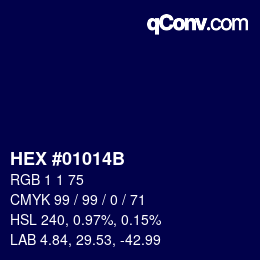 Color code: HEX #01014B | qconv.com