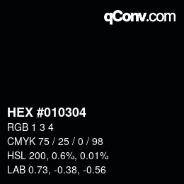 カラーコード: HEX #010304 | qconv.com