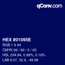 Código de color: HEX #01095E | qconv.com