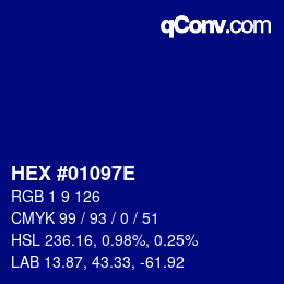 Color code: HEX #01097E | qconv.com