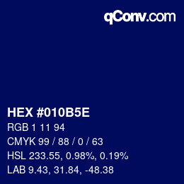 Código de color: HEX #010B5E | qconv.com
