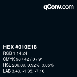 Color code: HEX #010E18 | qconv.com