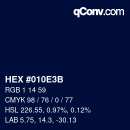 Color code: HEX #010E3B | qconv.com