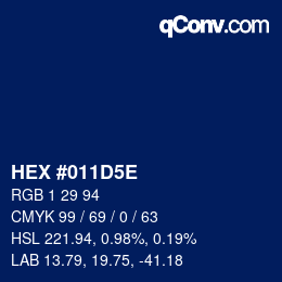 カラーコード: HEX #011D5E | qconv.com