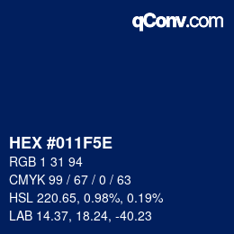 Color code: HEX #011F5E | qconv.com