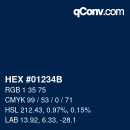 Color code: HEX #01234B | qconv.com