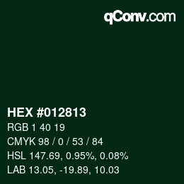 Color code: HEX #012813 | qconv.com