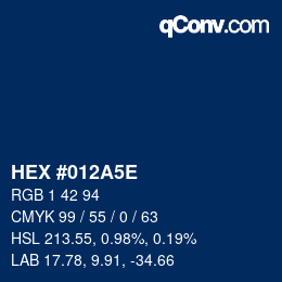 Color code: HEX #012A5E | qconv.com