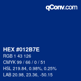Color code: HEX #012B7E | qconv.com
