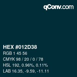 Color code: HEX #012D38 | qconv.com